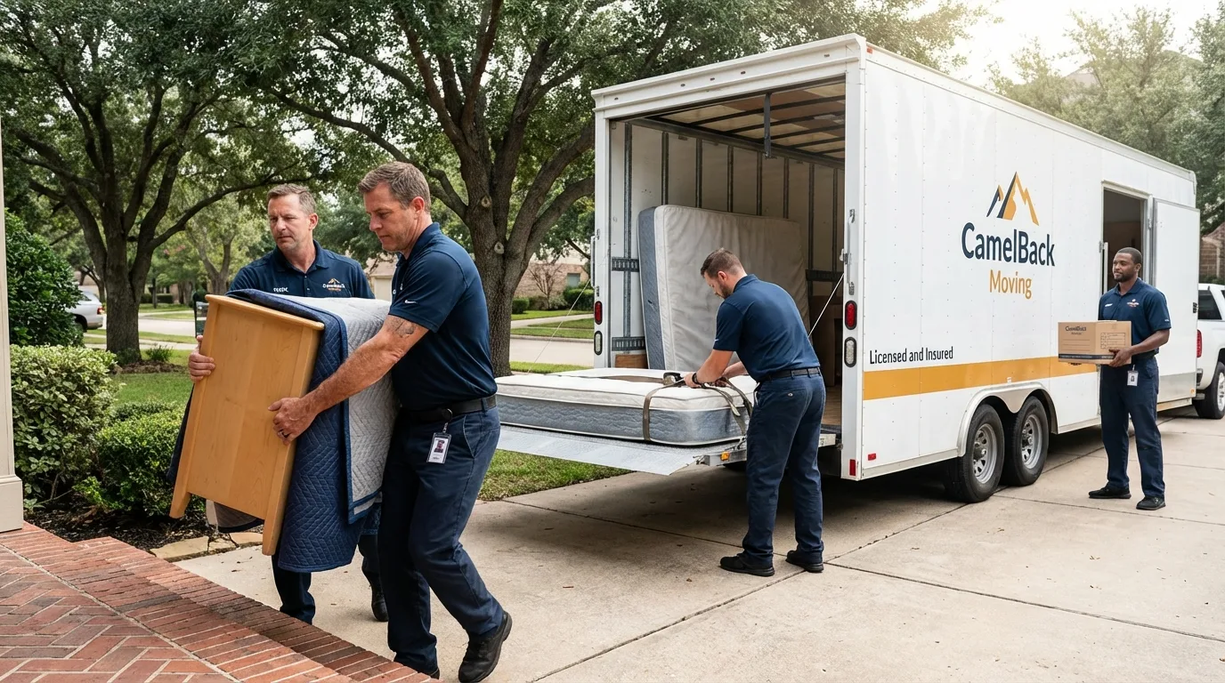Crew loading residential truck for cross-state move from Brandywine, MD